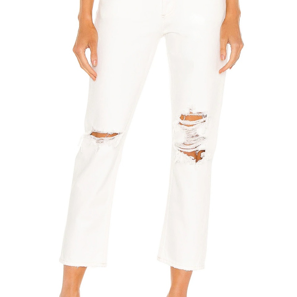 Agolde White Cropped Ankle Jeans